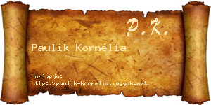 Paulik Kornélia névjegykártya